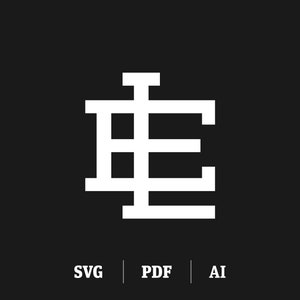 In elkaar grijpende EL / LE monogram, initiële E initiële L premade logo, monogram L monogram E SVG, 2 letter monogram ontwerp digitale download