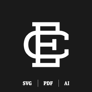 May include: White monogram logo with the letters "E" and "C" intertwined. The letters are in a bold, sans-serif font.