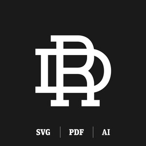 Przeplatające się logo z inicjałami DR/RD (do pobrania cyfrowego)