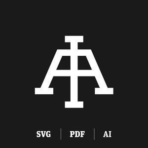 Interlocking AI / IA Monogram, Initial A svg / Initial I svg, Monogram A / Monogram I, 2 Letter Monogram Logo Template, Premade Logo Design