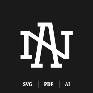 Interlocking AN / NA Monogram svg, 2 Letter Monogram With Letters AN, Initial A svg / Initial N svg Logo Design Template, Digital Download