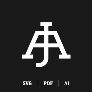Interlocking AJ/JA Monogram Logo Template (svg, pdf, ai)