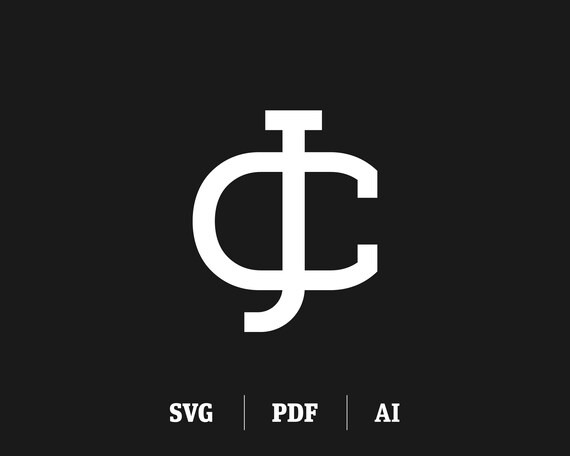 ☆ ☆ Here is the Black CKJ l Monogram Mini C Interlocking CJ / JC Monogram | Initial C & Initial J Slab