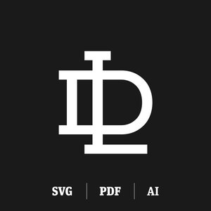 Interlocking DL / LD Monogram, Initial D / Initial L Logo Template, Monogram L / Monogram D Logo Design, Monogram SVG Digital Download