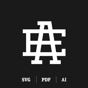 Interlocking AE / EA Monogram, Initial A / Initial E Logo Template, Monogram A / Monogram E SVG, 2 Letter Monogram, Premade Logo Design