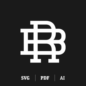 May include: A white monogram logo featuring the letters "RB" interwoven. The logo is designed in a bold, geometric style.