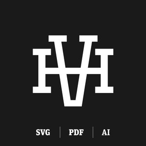 May include: A white monogram logo with the letters "HVH" stacked vertically. The letters are in a bold, sans-serif font.