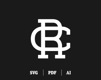 Interlocking CR RC Monogram: Slab Serif Initial (Digital SVG)