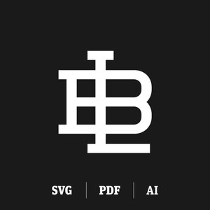 Interlocking BL / LB Monogram, 2 Letter Monogram, Initial B / Initial L Logo Template, Monogram B / Monogram L SVG Logo Digital Download
