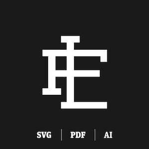 Interlocking FL / LF Monogram, Initial F / Initial L Logo Template, Monogram F / Monogram L SVG, 2 Letter Monogram, Digital Download Logo