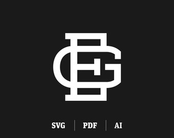 Interlocking EG GE Monogram: Slab Serif Initial (Digital SVG)