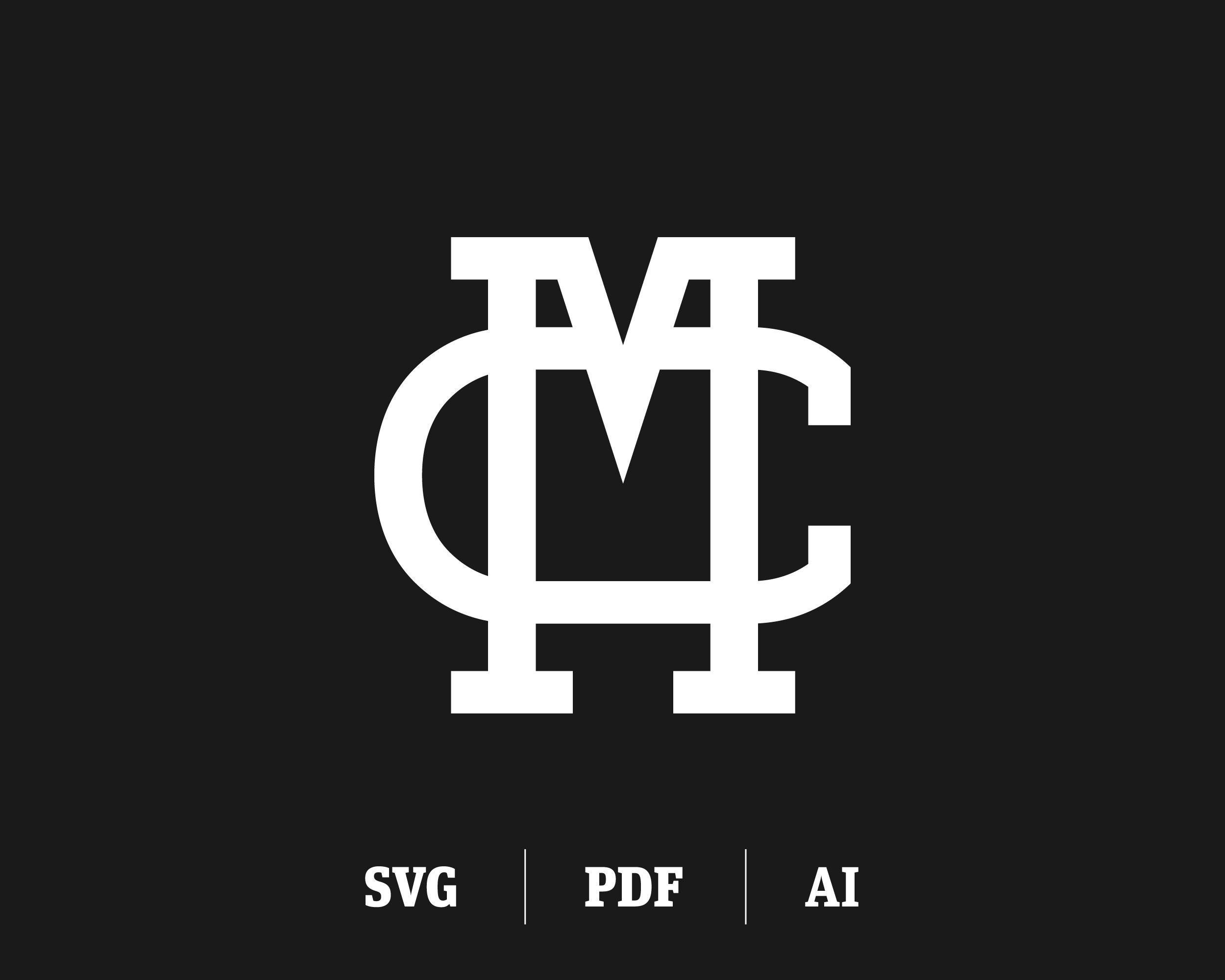 Interlocking CM / MC Monogram | Initial C & Initial M Slab