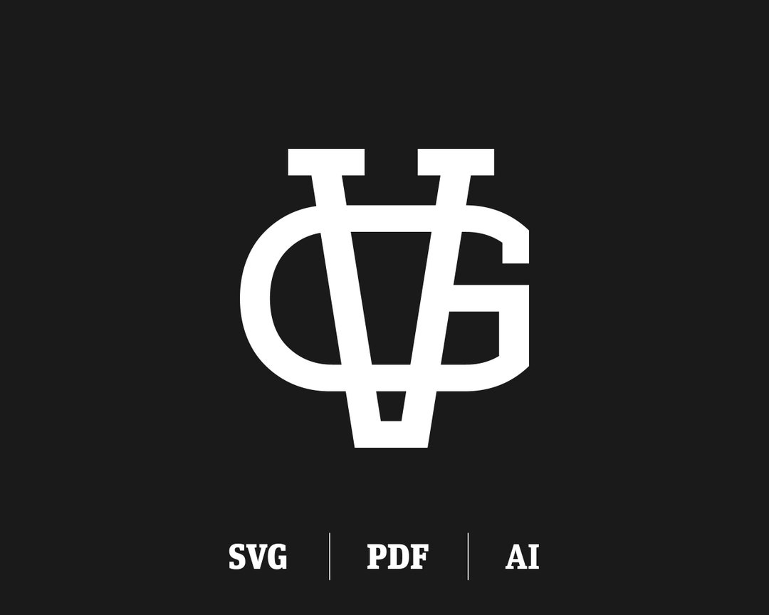 Interlocking GV/VG Monogram SVG: Slab Serif Initial (digital Download ...