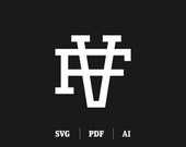 Interlocking FV/VF Monogram, Modern Logo Design (svg, pdf, ai)