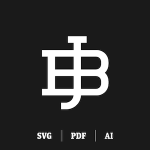May include: A white monogram logo with the letters "JB" intertwined. The "J" is inside the "B" and the "B" is a rectangle with three horizontal lines.