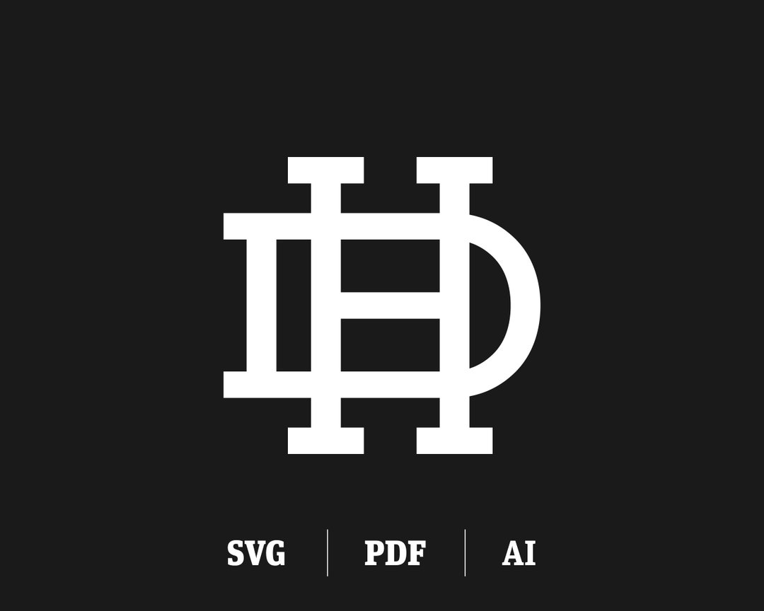 Interlocking DH Monogram: Slab Serif Initial (digital SVG) - Etsy