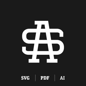 Interlocking AS / SA Monogram, 2 Letter Logo With Initials A & S, Monogram A svg / Monogram S svg, Premade Logo Design Digital Download