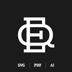 Interlocking EQ / QE Monogram, Modern 2 Letter Monogram Logo with Initials E & Q, Monogram Q svg / Monogram E svg Digital Download