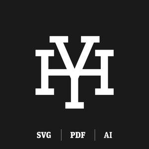 Interlocking HY / YH Monogram, 2 Letter Monogram, Initial H / Initial Y Logo Template, Monogram H / Monogram Y SVG Logo Digital Download
