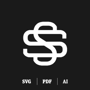 Monograma SS interligado, logotipo de monograma S com inicial dupla, Monograma S SVG, monograma de 2 letras, modelo de design de logotipo pré-fabricado, download digital
