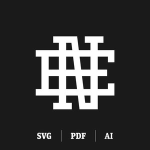 Interlocking EN / NE Monogram, Initial E Initial N Logo Template, Monogram N Monogram E SVG, 2 Letter Monogram Logo Design Digital Download