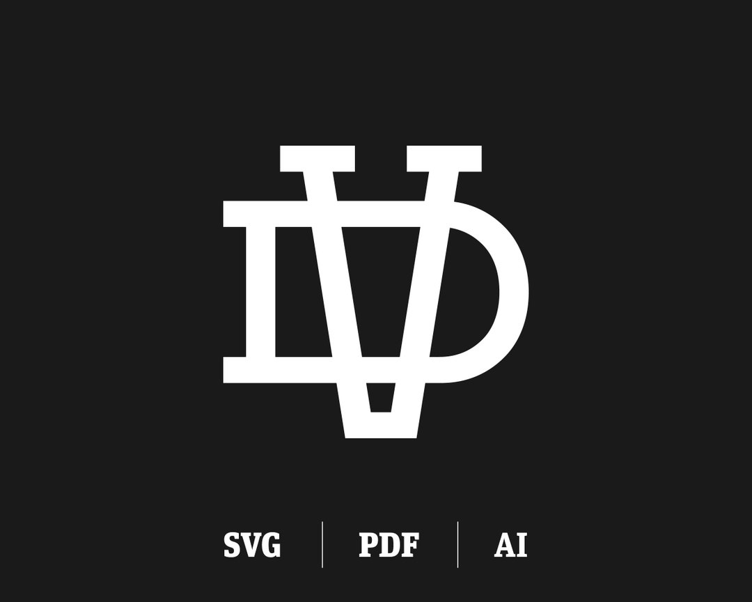 Interlocking DV / VD Monogram SVG, 2 Letter Monogram Logo With Initial ...