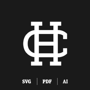 May include: White monogram logo featuring the letters "CH" intertwined. The letters are in a bold, sans-serif font.