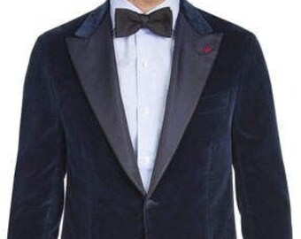 Men's Black Jacket  , Men Luxury velvet Tuxedo Gentlemen ,Party and Dinner Hosting Jacket