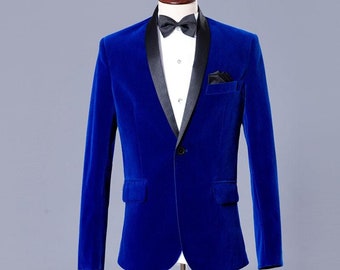 Men's Blue Velvet Coat Wedding Jacket Dinner Jackets Slim fit Blazer elegant Men Tuxedo Jacket special Groom Party Wear comfortable Jacket