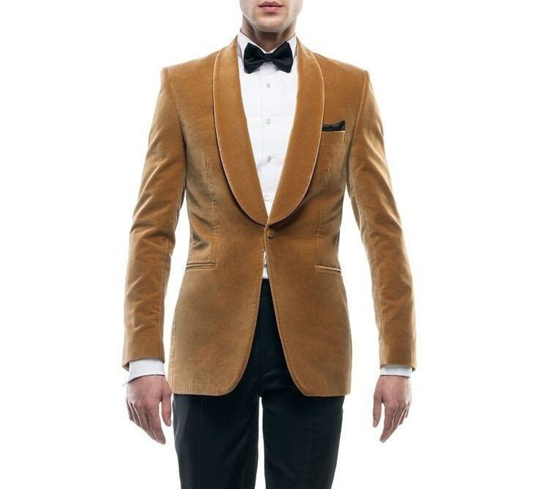Golden Shawl Lapel Sequins Men's Blazer
