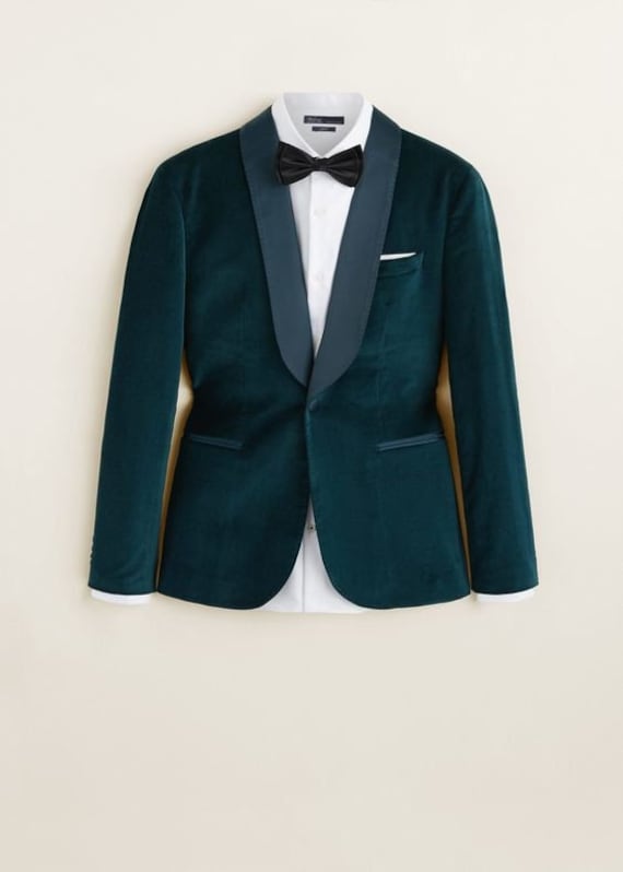 Men's Green Jacket Men Luxury Velvet Tuxedo Gentlemen ,party and