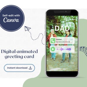 Saudação digital gravável de aniversário para o pai | Adicionar mensagem de voz