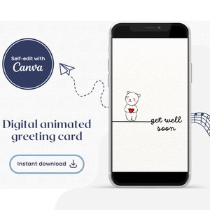 Mensagem de vídeo animada para melhorar logo | Modelo de cartão editável com música