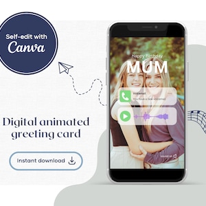 Geburtstags-e-Card für Mama | Beschreibbare Karte | Audiomitteilung hinzufügen