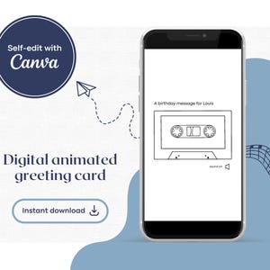 Cartão de aniversário de áudio personalizado para celular | Adicionar gravação de voz ou música como MP3