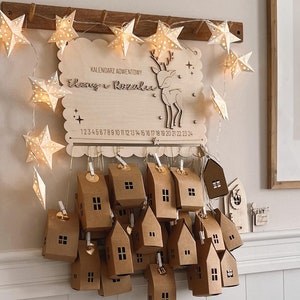 Personalized Advent calendar with christmas deer| Christmas calendar | Advent | Advent calendar for children made of wood