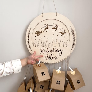 Personalized Advent calendar with santa| Christmas calendar | Advent | Advent calendar for children made of wood