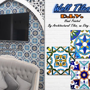 6inx6in Architectural Tiles, Decorative Accent Wall Mosaic Ceramic Tiles - Interior Exterior Facade Decor
