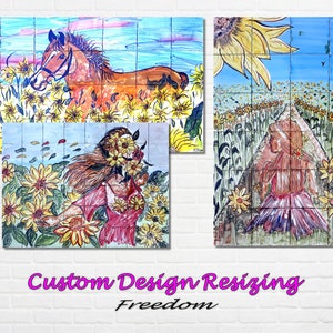 Architectural Tiles, Hand Painted Mosaic Murals, French Country Design Backsplash, Custom Design Service - Ceramic Wall Tiles Painting Art