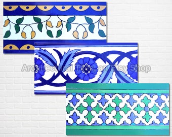 8inx4in Architectural Tiles, Decorative Mosaics, Border Trim Tiles