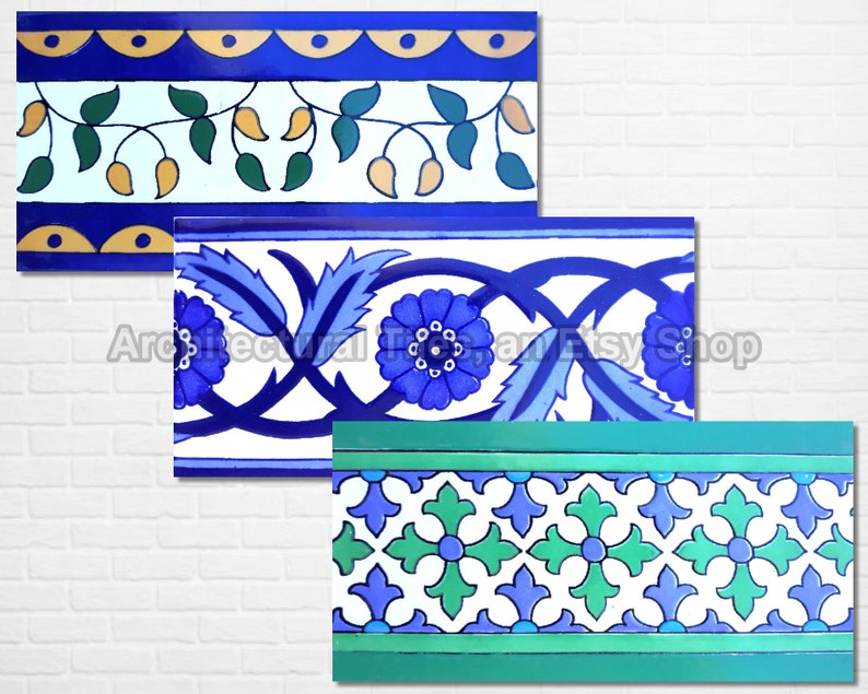 8inx4in Architectural Tiles Decorative Mosaics Border Trim Etsy