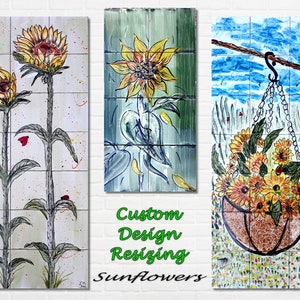 Architectural Tiles, Hand Painted Mosaic Murals, French Country Design Backsplash, Custom Design Service - Ceramic Wall Tiles Painting Art