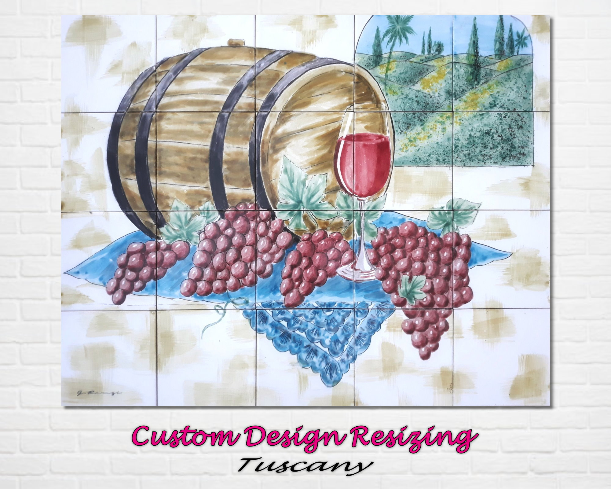 Architectural Tiles Hand Painted Mosaic Murals Tuscany - Etsy