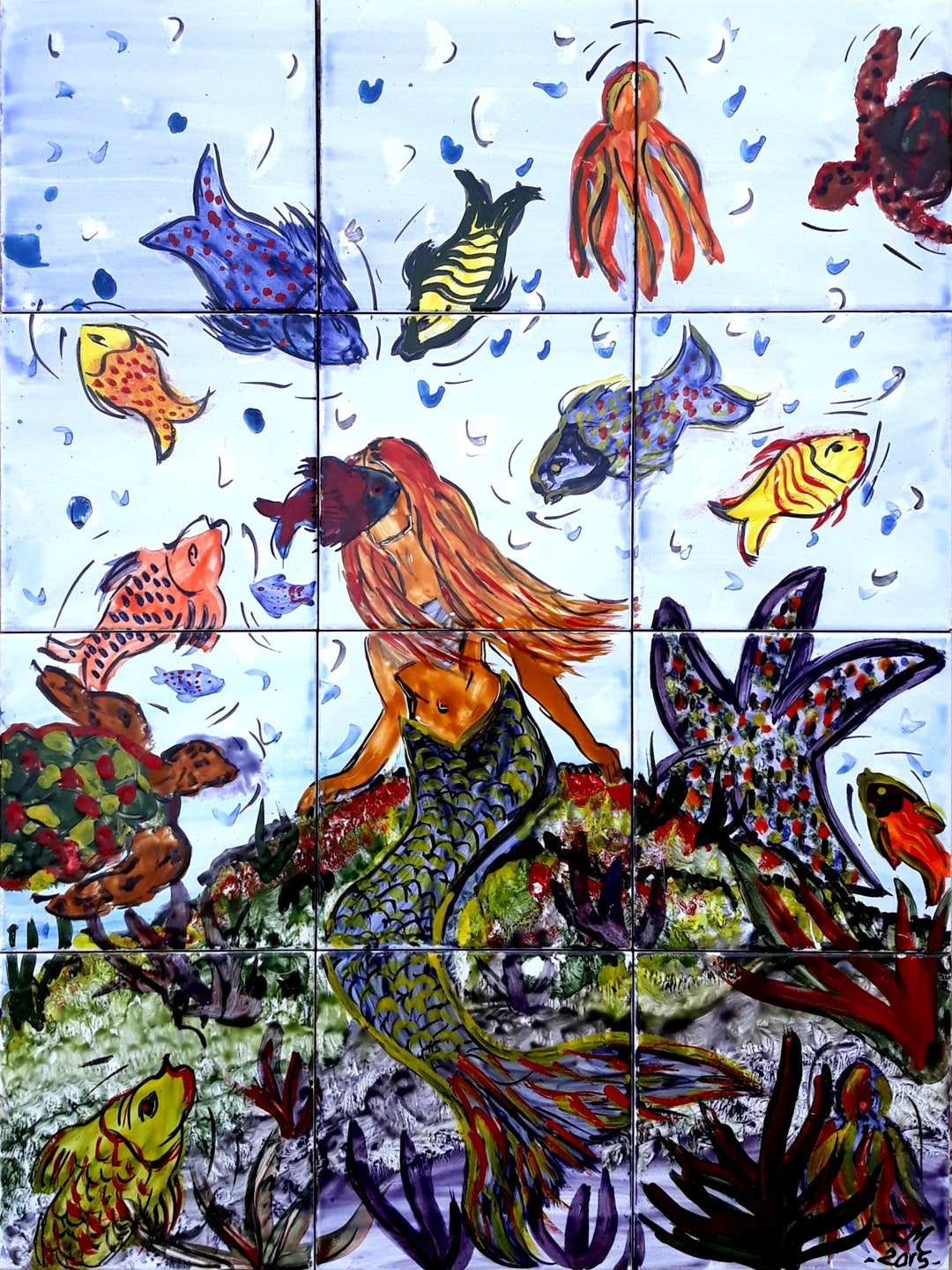 Cartas Decorar Sirena PlayMais Cartes Mosaïques à Décorer - Thème