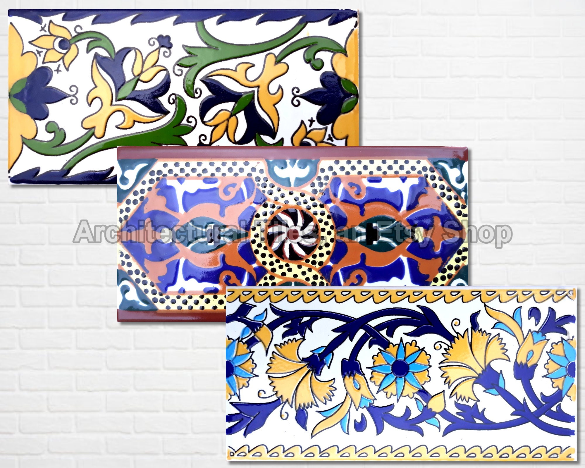 8inx4in Architectural Tiles Decorative Mosaics Border Trim Etsy