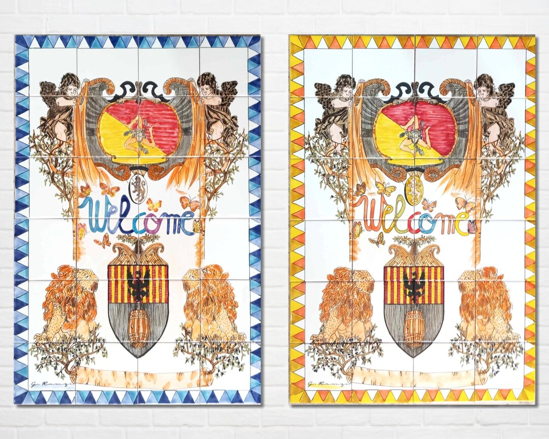 24inx36in Italian Classic Welcome Sign Sicilian Moor's Head Legend ...