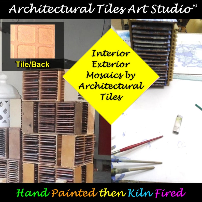 BORDER TILES 6x6 Hand Painted Mosaic Ceramic Tiles for Surround