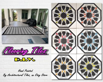 6inx6in Architectural Tiles, Decorative Accent Flooring Patio Wall Mosaic Ceramic Tiles