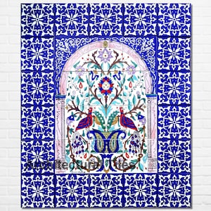 Bird of Paradise Mosaic Backsplash Ceramic Tiles - Kitchen Wall Mural - Garden Decor - Hand Painted