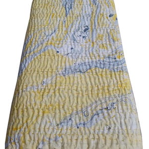 Yellow Tie Dye Kantha Quilt, Hand Stitched Kantha Quilt, Reversible Kantha Quilt, Cotton Filling Quilt, Multiple Sizes Quilt, Indigo Quilt